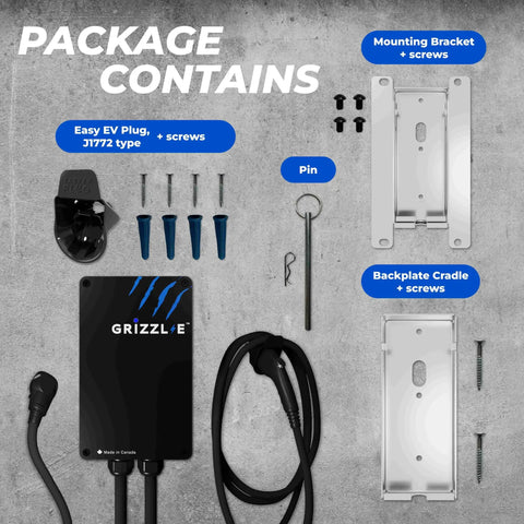Beefy Level 2 240V EV Charger With 24 Foot Premium Cable NEMA 14-50 Plug UL Certified Metal Enclosure and mounting hardware.