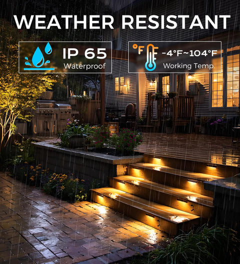 6 Pack 4 Inch Low Voltage Paver Lights For Outdoor Steps And Retaining Walls Easy Cuttable Design 12V 15VAC DC IP65 Waterproof