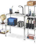 Heavy Duty Wire Shelving Unit With Metal Storage Shelves, Stacking Shelf With Basket, Easy Assembly Home Organizer for office supplies.