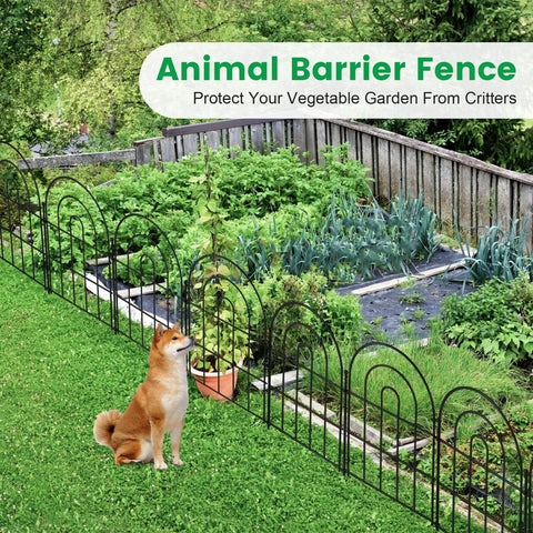 18 Pack Decorative Garden Fence Animal Barrier 17 Inch High 18 Foot Long Border For Flowers And Rabbits Garden Fencing Small Arched Rustproof Metal No Dig Fence Landscape Decor Backyard