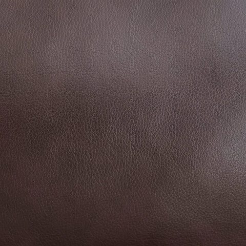 Dark brown faux leather texture of Swivel Recliner With Ottoman And Vibration Massage, Faux Leather TV Chair For Small Spaces, RV, Living Room Or Bedroom, Dark Brown, Ergonomic Back Support And Plush Headrest
