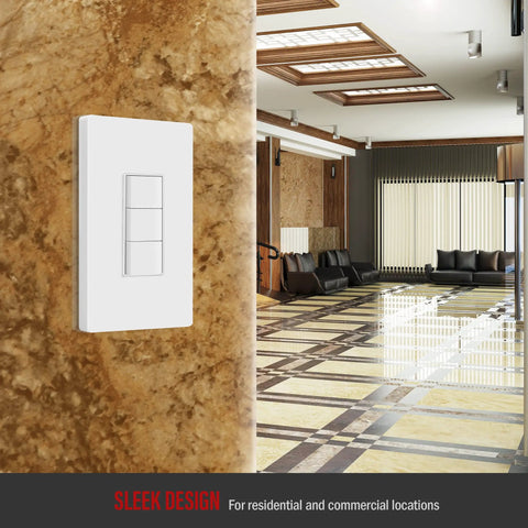 No-Fuss Screwless Decorator Wall Plate 1-Gang White Outlet Cover For Kids, Tough Polycarbonate Thermoplastic on marble wall