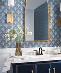 Eva Oil-Rubbed Bronze Two-Handle Centerset Lavatory Faucet installed on white countertop in stylish bathroom setting.