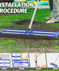 Beefed Up Lawn Leveling Rake With Aluminum Roller Base And Stainless Steel Construction 30 By 10 Inch on soil