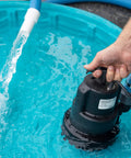 HydraPump Smart High Output Submersible Pump With HydraDetect Auto Operation for pool covers and home water removal in action