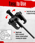 Heavy Duty Harmonic Balancer Puller Set With 3 Jaw Puller Push Bolt And Forcing Rods For Automotive Repair Three Eighths Inch Square Drive Rods