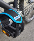 Outdoor Bike Pedal Straps With Adjustable Toe Clips For Fixed Gear BMX And MTB attached to a bicycle pedal