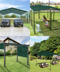 Outdoor sun shade sail 18 by 26 feet with grommets and D ring UV blocking breathable HDPE 180GSM straight edge canopy for pergola backyard hangouts patio green