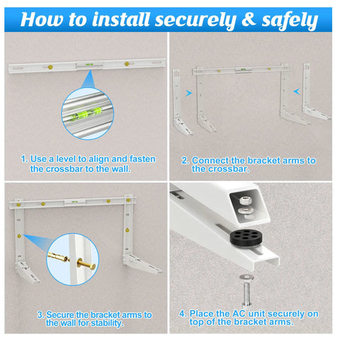 Installation guide for Beefy Heavy Duty Outdoor Wall Mount Bracket for Ductless Mini Split Air Conditioners and Heat Pump Systems.