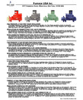 Fairview GR-968C compact two-stage propane regulator, front view with four units in red, gray, green, and blue.