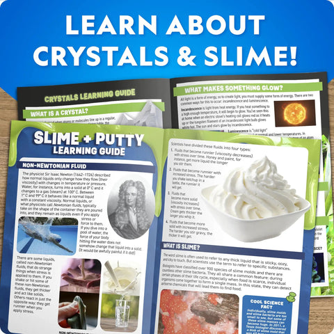 Glow In The Dark Science Lab Kit For Kids With Crystal Growing Slime Making Glowing Putty And More Experiments Amazon Exclusive Slime Kit For Boys And Girls learning guide pages