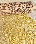 Beech Wood Embossed Rolling Pin With Butterflies And Flowers For Cookies And Crafts Handmade Kitchen Tool For Beautiful Patterns