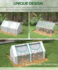 Portable Greenhouse Shelter 6 Foot By 3 Foot By 3 Foot With Dual PE Covers demonstrating multiple cover arrangements in backyard garden.