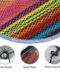 Six Colorful Mesh Drawstring Bags Set 14x18 Inch For Gym Gear Laundry Beach And Toys Easy Lock Closure Color Coded