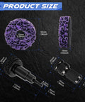 Product size details of Wheel Hub Cleaning Kit With 15 Cleaning Pads, Holder And Adapter For Power Drill Or Half Inch Impact Wrenches