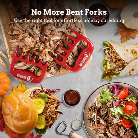 Bear Claw Meat Shredders 2 Pack Heat Resistant And Durable Meat Shredder Claws with pulled pork and sandwich ingredients