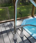 Surface Mount Base Anchor Flange For 1.9 Inch Pool Rail And Handrail Ladder To Concrete Or Wood Deck Ivory White 1 Pack
