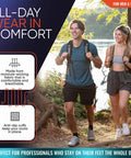 Couple hiking in comfortable Heavy Duty Ankle Support Sock With 20 30 MmHg Compression for foot pain relief and fatigue
