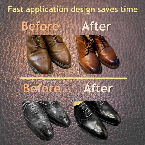 Before and after results using Leather And Vinyl Repair Kit 21 Piece With Fast Application And Mixable Colors For All Leather Types.