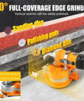 Beast 2800W Electric Diamond Polisher Machine With 6 Diamond Wheels Kit showing full-coverage edge grinding on concrete