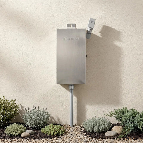 Plug-In Photocell Lighting Sensor For Outdoor Transformers Auto Dusk-To-Dawn On Off Easy Setup attached to wall