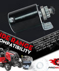 14 Tooth Starter Motor Replacement Fits 42 Inch Riding Lawn Mowers And Tractors With Briggs Stratton Intek IC OHV 17HP To 20HP Engines Replaces Bronco Pony Models Easy Install Durable Start shown with red riding mower and engine parts