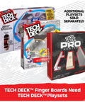 Tech Deck fingerboard sets and playsets displayed in packaging, additional playsets sold separately