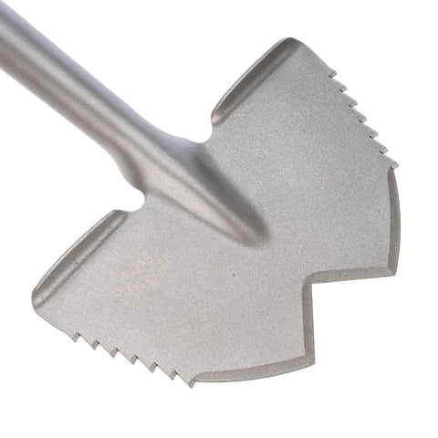 Manual Serrated Garden Edger For Landscaping And Clean Lawn Borders, Steel Tool In Red, Half Moon Blade With Inverted V Cutting