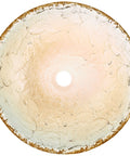 Top view of 15 Inch Champagne Gold Vessel Sink Bowl For Modern Bathrooms Dope Glass With Scratch-Resistant Finish IAPMO Certified UPC CUPC Approved.