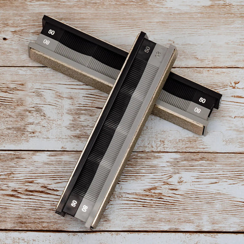 Coarse Diamond Stones Set 50 Grit And 80 Grit For Knife Sharpening showing dual-sided design on wooden surface