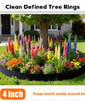 Tree surrounded by Super Handy 4 Inch Tall Landscape Edging Kit With 120 Feet Of Flexible Garden Border And 210 Spikes in yard