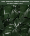Close-up of Faux Ivy Privacy Fence Screening Expandable Outdoor Greenery Roll with realistic polyester leaves.