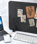 10 Pack Freestanding Desk Dividers with Sturdy Feet, 16 X 24 Inch Privacy Panels, felt partition displaying notes.