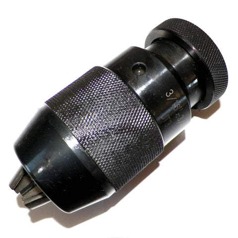 Keyless Drill Chuck With Morse Taper MT3 Arbor Three Sixteenths To Three Quarters Of An Inch Clamping Range Self Tightening Grip