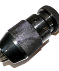 Keyless Drill Chuck With R8 Shank Adapter For Drill Press And Lathe, Self Tightening Grip No Key Needed, close-up view