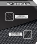 Close-up of PVC backing and deep grooves on Heavy Duty Front Door Mat 3 By 5 Feet Outdoor Entrance Rug Non Slip Backing Absorbs Dirt