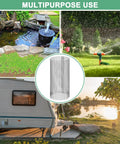 2 Pack 20 Mesh Stainless Steel Filter Screens For Inline Water Filters And Pumps Reusable Sediment Strainer Replacement displayed outdoors with garden hose and RV