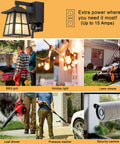 Porch Light With Built In Outlet GFCI No Fuss Outdoor Wall Sconce Lantern With Dual Outlets Seeded Glass Aluminum Exterior Fixture For Patio And Garage Weatherproof Power Access used for BBQ grill, holiday lighting, lawn mower, leaf blower, pressure washer, and security camera.