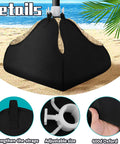 Heavy Duty Beach Umbrella Base Weight Set With Fillable Sand Bags 4 Sided Anchor Adjustable Fit For 1 To 1.4 Inch Poles