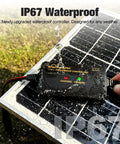25W 12V Solar Battery Charger Kit with Waterproof Panel and Smart Energy Saving Controller in wet conditions