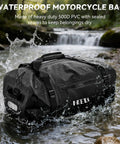 Waterproof Motorcycle Dry Bag 50L Duffel Luggage With Zippered Closure splashing in water, showing durable 500D PVC material.