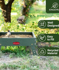 All In One Outdoor Bird Feeder Made From Recycled Plastic Platform For Wild Birds Squirrels And Chickens With A 5 Lb Capacity Green Built Tough For Weather And Easy To Fill shown in garden setting with birds