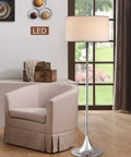 Florenza 61 Inch LED Floor Lamp With Dimmer And Two 360 Degree Dimmable LED Bulbs Included, Antique Satin Brass Finish in living room