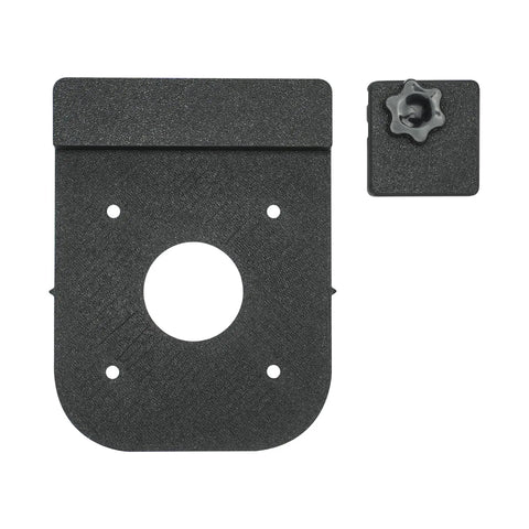 Premium Heavy Duty Guide Rail Adapter Compatible With DeWalt Router Featuring Dual Point Locking Mechanism For Dead Straight Cuts Smooth Routing And Quick Install, black guide plate and knob.
