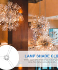 Spring Clip Lamp Shade Bracket Set For DIY Pendant Lights, 3 Fork Metal Holder shown with pendant lamp installation