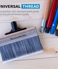 Large 7 Inch Deck Stain Brush With Extra Thick Bristles For Thorough Staining Of Wood And Fences Includes Threaded Pole