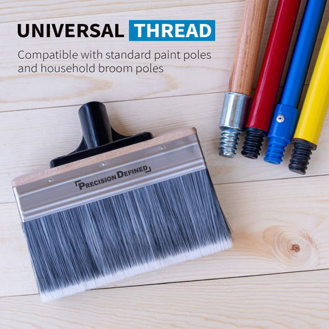 Large 7 Inch Deck Stain Brush With Extra Thick Bristles For Thorough Staining Of Wood And Fences Includes Threaded Pole