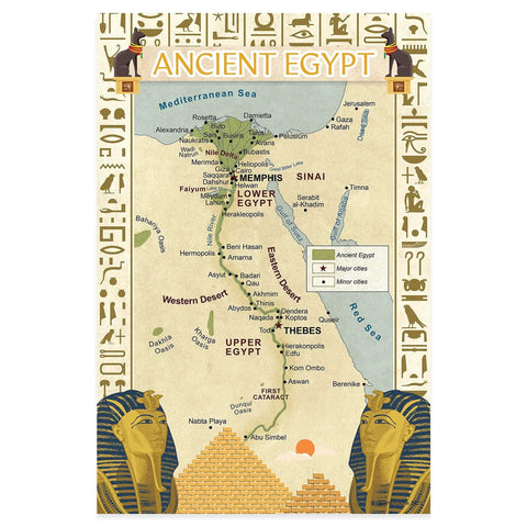 Six Poster Set Of Ancient Civilizations For Social Studies Classrooms, 12 By 18 Inch Posters, featuring Ancient Egypt map
