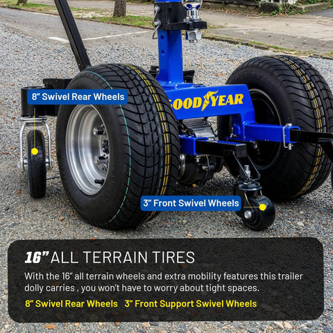 Goodyear Electric Trailer Dolly Super Duty Heavy 7500 Lbs Max Towing Capacity for RVs Boats with 16in all terrain wheels