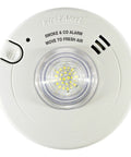 Front view of Hardwired Hearing Impaired Smoke And Carbon Monoxide Alarm With LED Strobe Light BRK 7030BSL Combination Alarm
